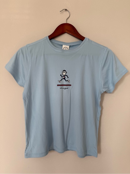 Life Is Good Tops - Life Is Good Light Blue Tee with Logo Tag T-shirt